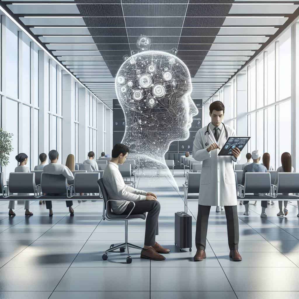 Benefits of AI in healthcare depicted visually.