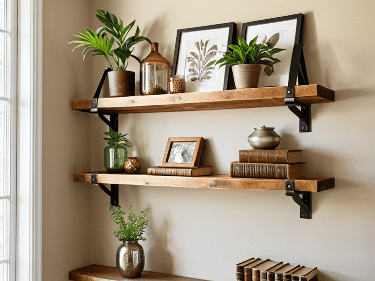DIY wall shelves installation