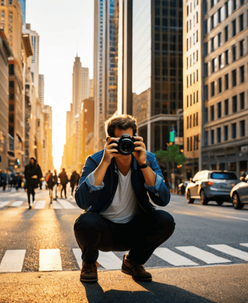 Urban photography techniques in city