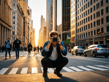 Urban photography techniques in city