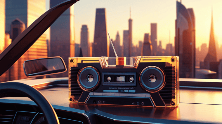 Cassette Futurism retro tech concept