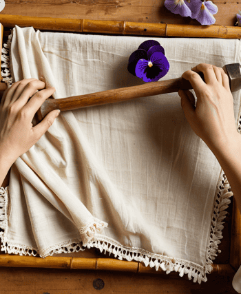 Flower Pounding Tataki Zome technique
