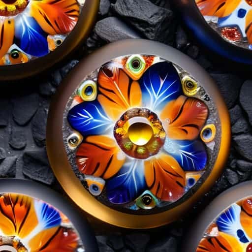 Intricate millefiori glasswork forming The Final Pattern.