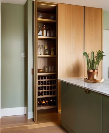 Sleek Hidden pantry "speakeasy" doors, stylish entry
