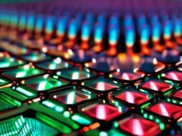 Micro-LED backplane technology internal view.