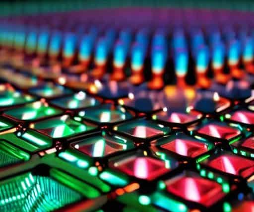 Micro-LED backplane technology internal view.
