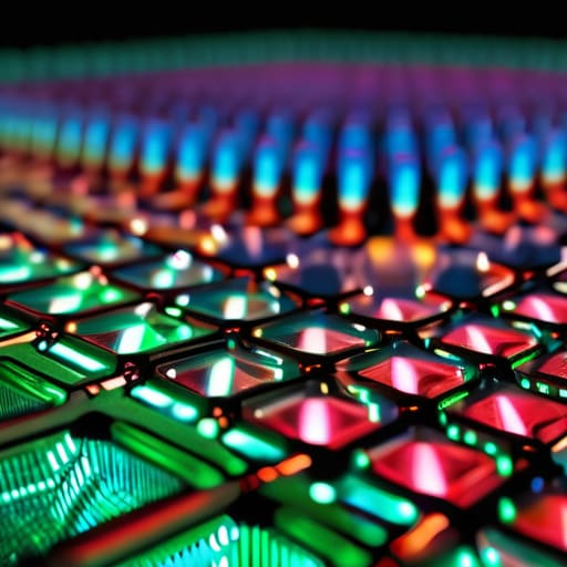 Micro-LED backplane technology internal view.