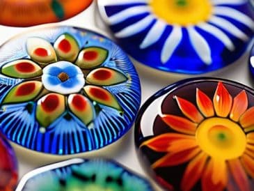Colorful patterns showing Millefiori glass logic.