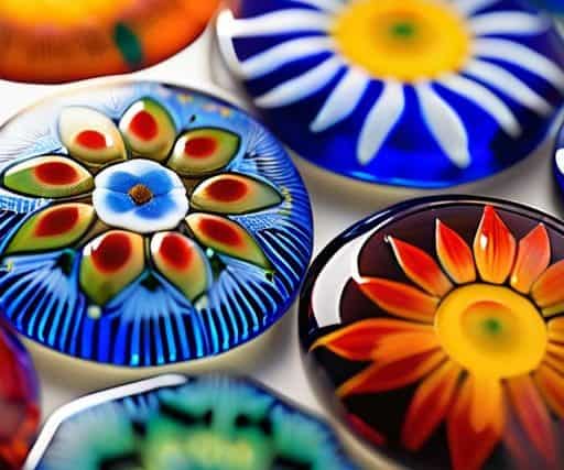 Colorful patterns showing Millefiori glass logic.