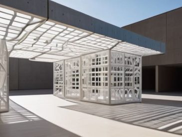 Voxel-Based Textile Architecture building with pixels.