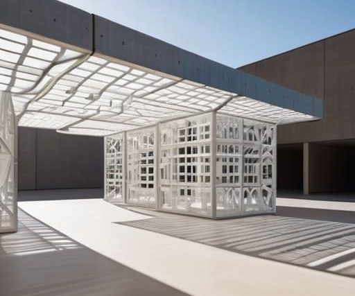 Voxel-Based Textile Architecture building with pixels.